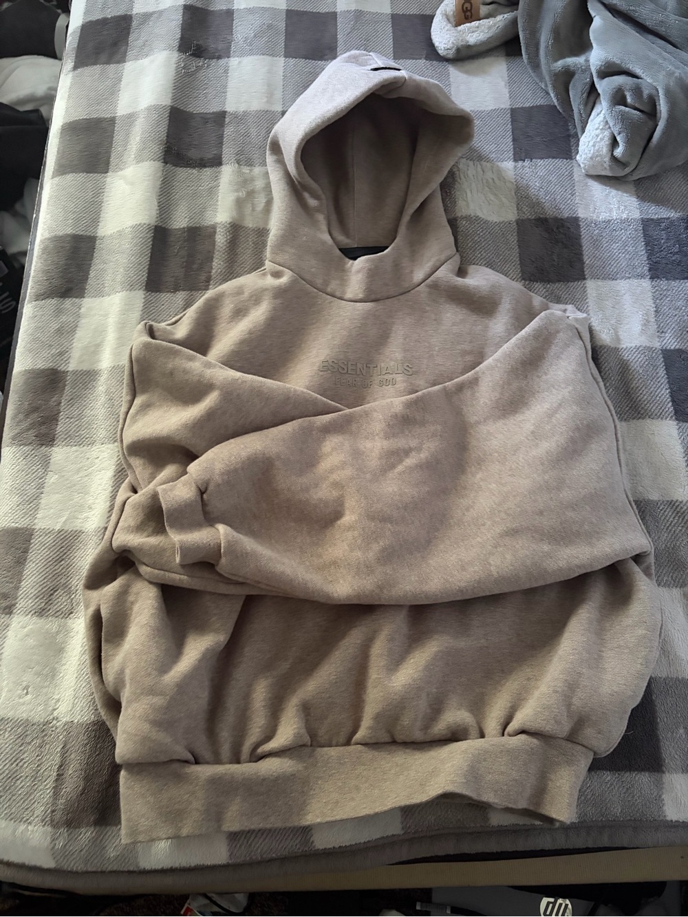 ESSENTIALS Men’s Taupe Crewneck Hoodie